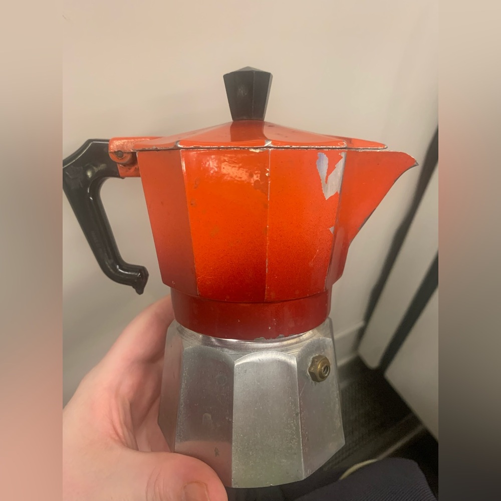 Vibrant Orange Stovetop Espresso Maker